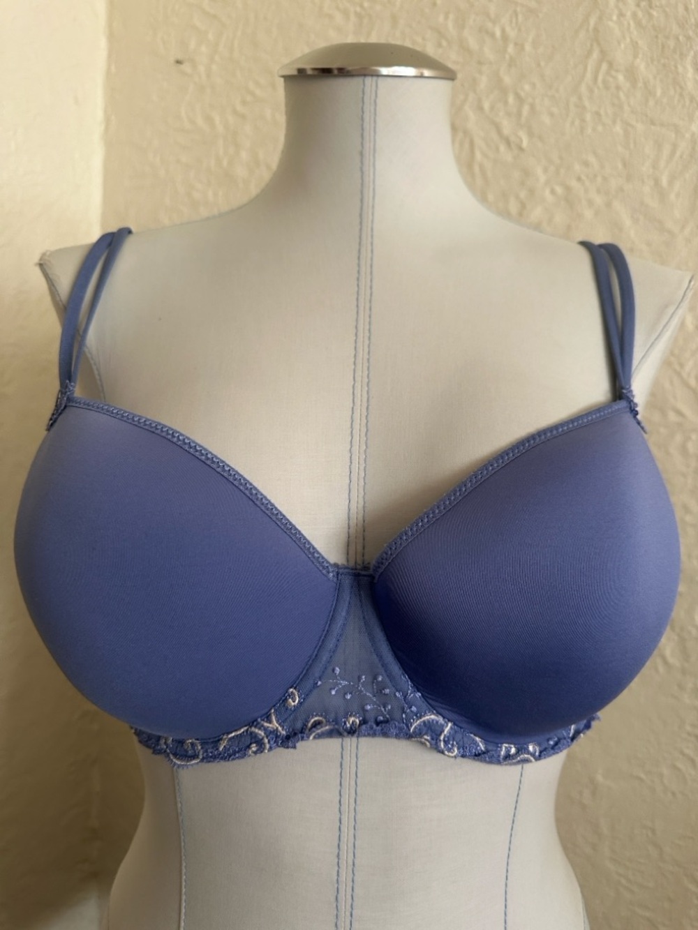 Simone Perele Light Blue Embroidered Spacer Bra